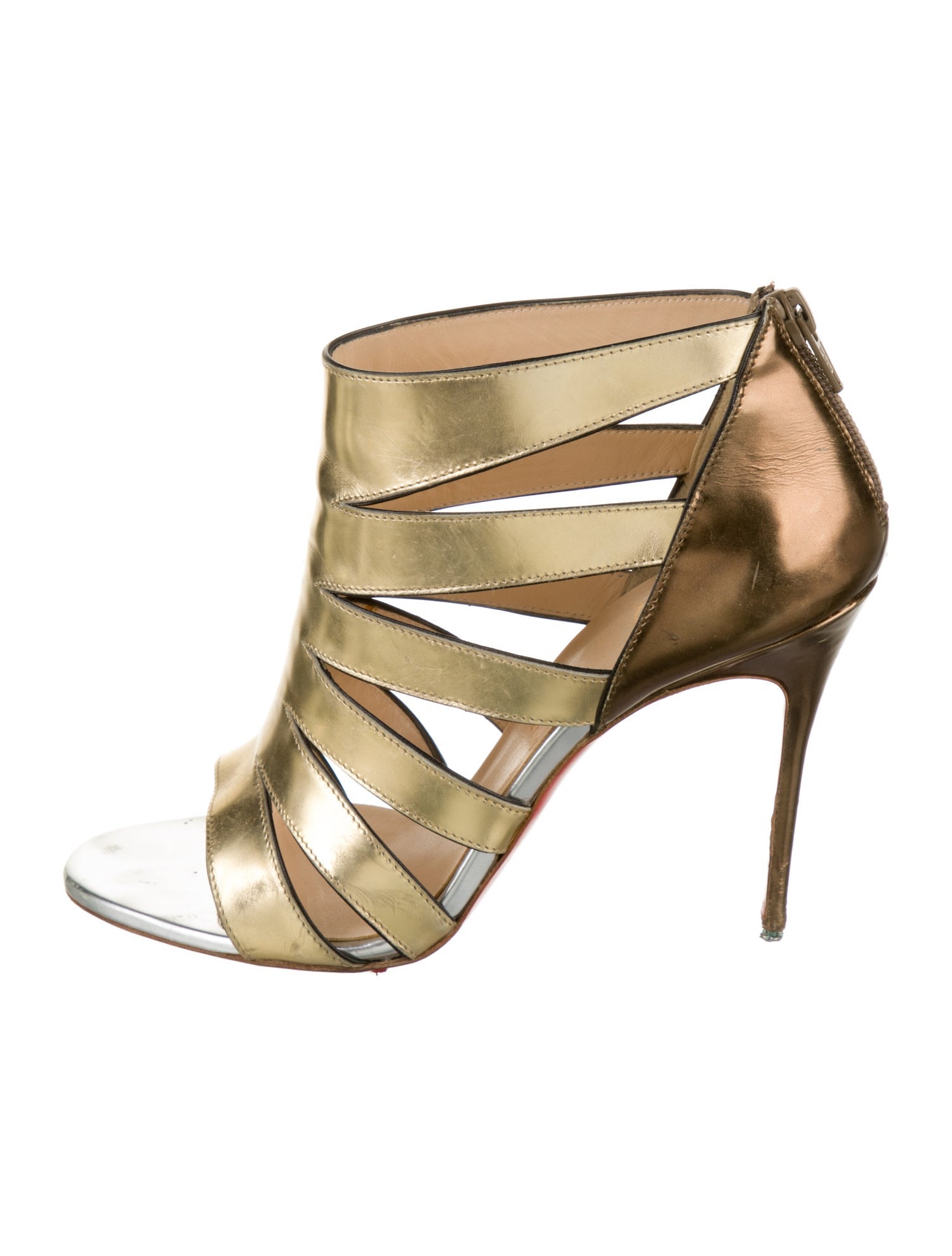 Christian Louboutin Patent Leather Colorblock Pattern Sandals