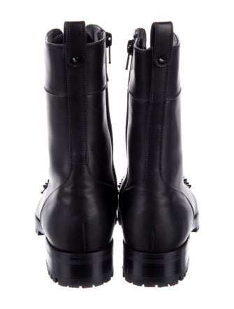 Christian Louboutin TS Croc Flat Spike Accents Combat Boots