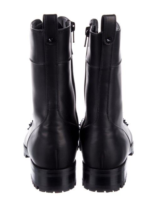 Christian Louboutin TS Croc Flat Spike Accents Combat Boots