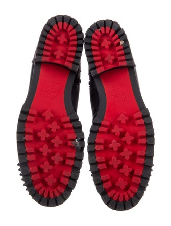 Christian Louboutin TS Croc Flat Spike Accents Combat Boots