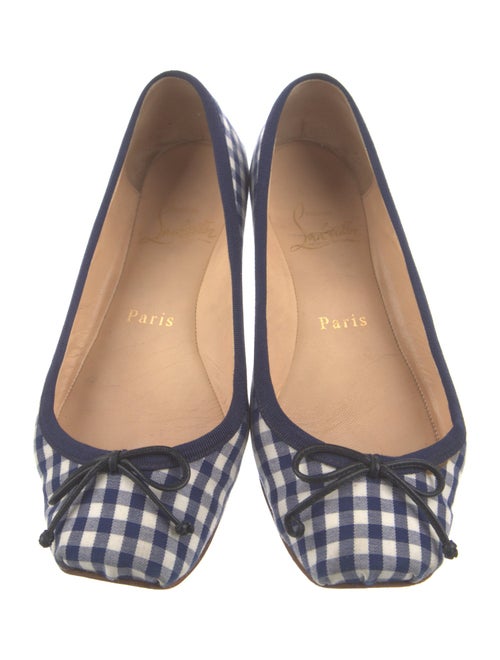 Christian Louboutin Canvas Plaid Print Ballet Flats
