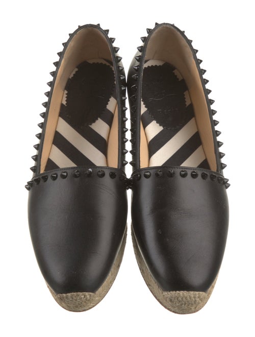 Christian Louboutin Leather Studded Accents Espadrilles