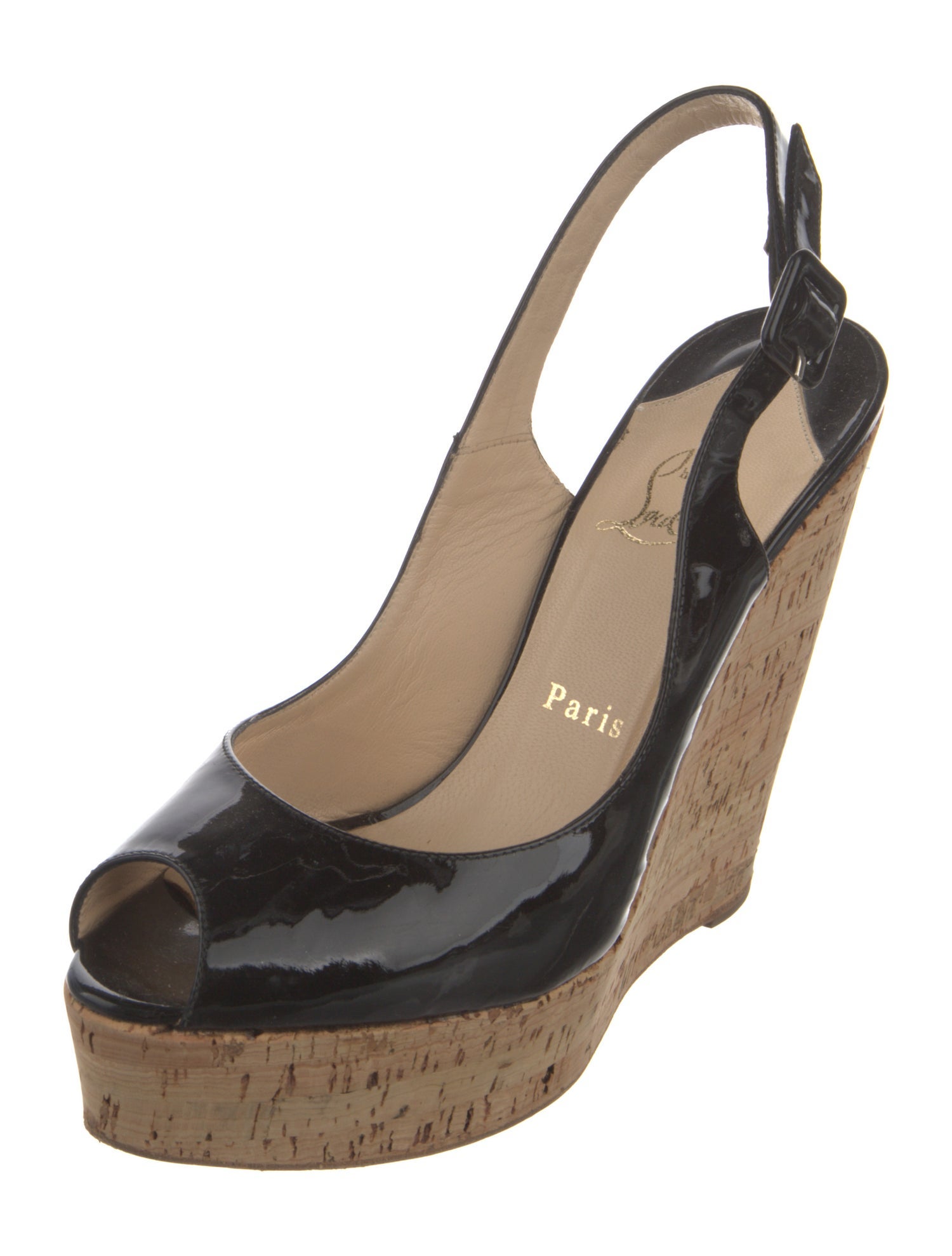 Christian Louboutin Patent Leather Slingback Pumps