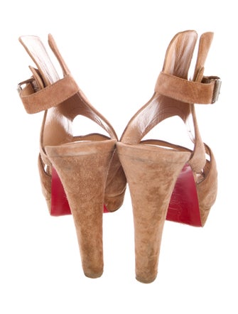 Christian Louboutin Suede Slingback Sandals