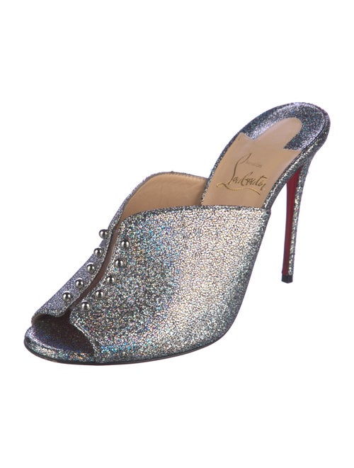 Christian Louboutin Leather Studded Accents Slides