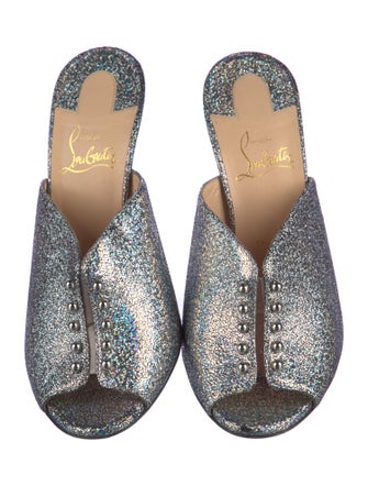 Christian Louboutin Leather Studded Accents Slides
