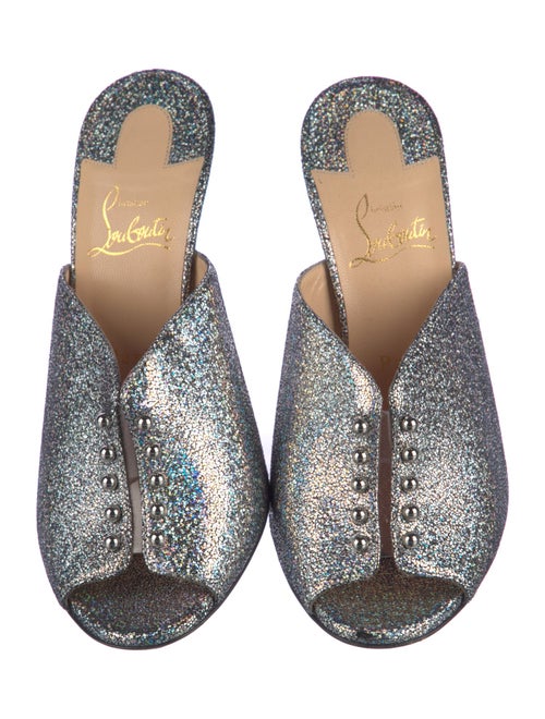Christian Louboutin Leather Studded Accents Slides