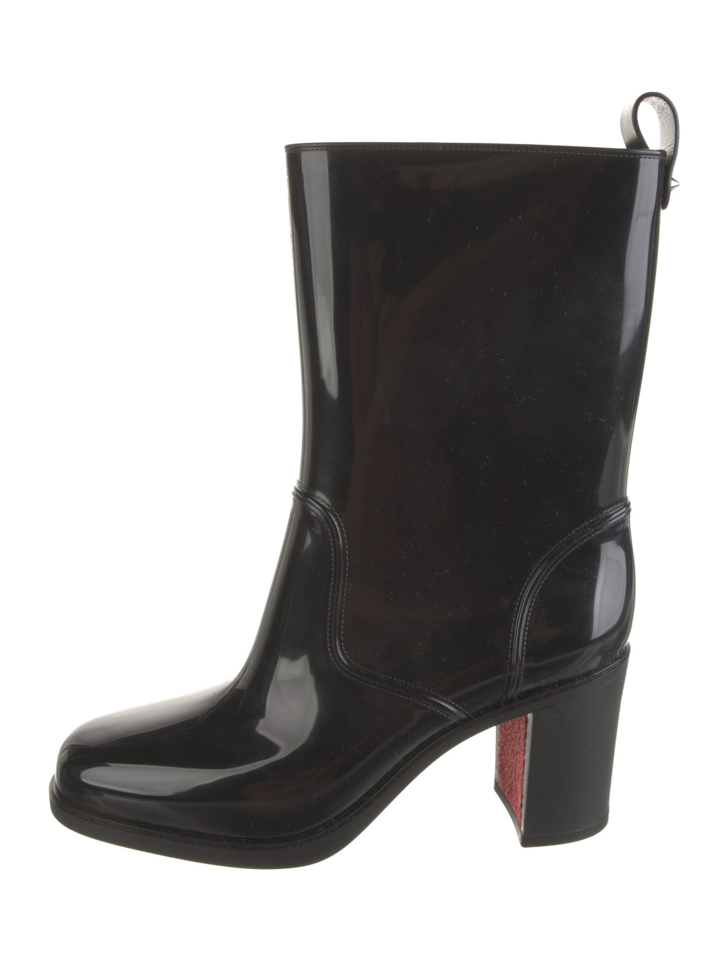 Christian Louboutin Rubber Studded Accents Rain Boots