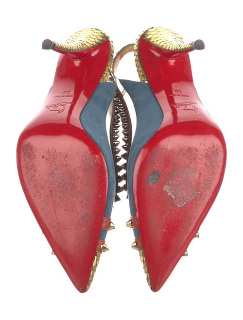 Christian Louboutin Spike Accents PVC Slingback Pumps
