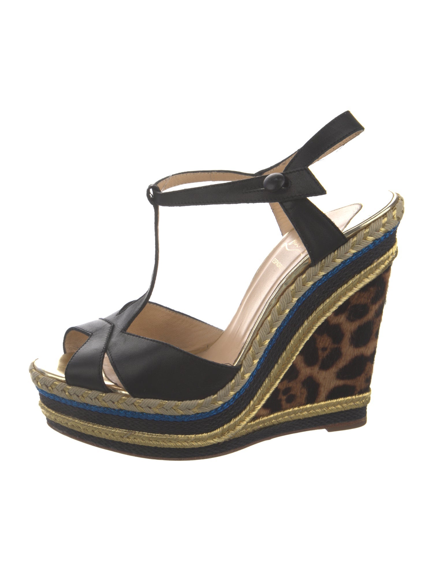 Christian Louboutin Leather Animal Print Espadrilles