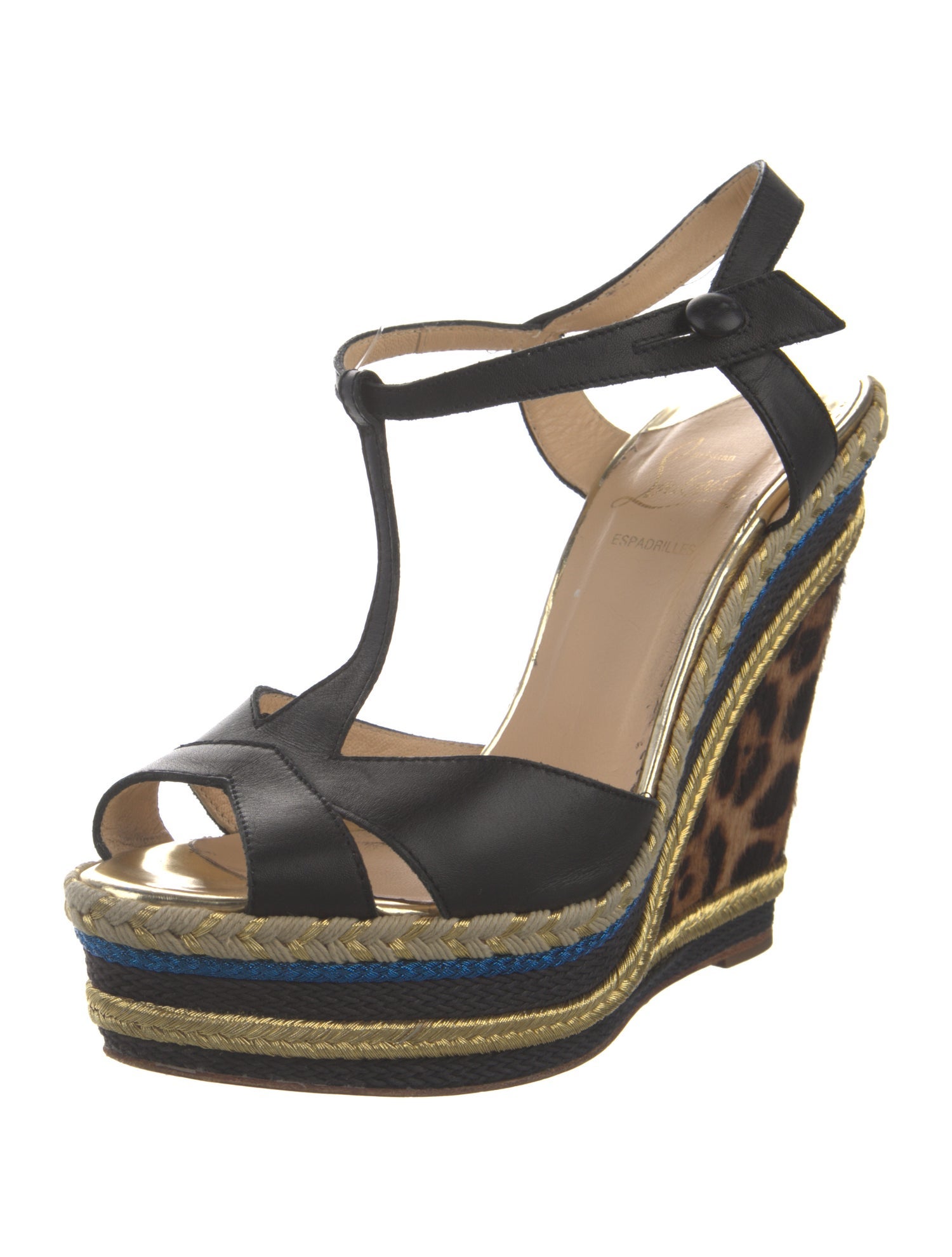 Christian Louboutin Leather Animal Print Espadrilles