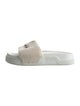 Christian Louboutin Faux Fur Embroidered Accent Slides