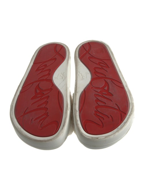 Christian Louboutin Faux Fur Embroidered Accent Slides