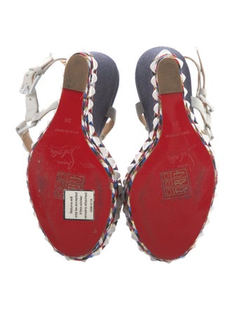 Christian Louboutin Leather Studded Accents Espadrilles