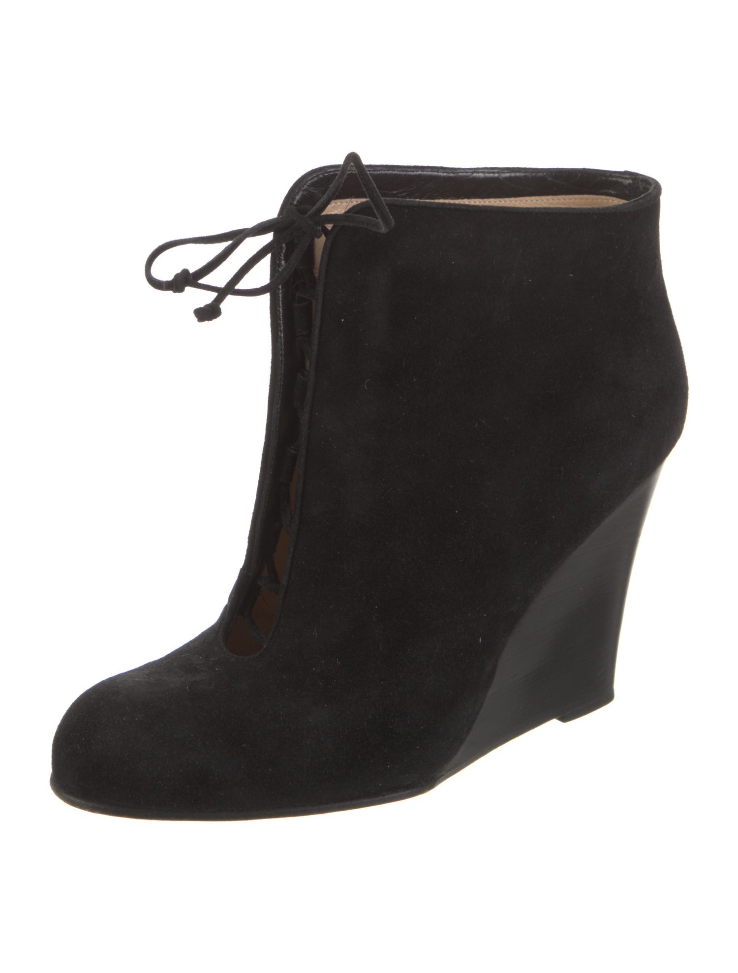Christian Louboutin Suede Lace-Up Boots
