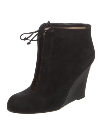 Christian Louboutin Suede Lace-Up Boots