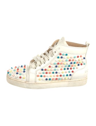 Christian Louboutin Spike Accents Leather Sneakers