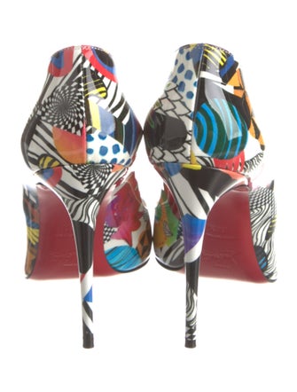 Christian Louboutin Patent Leather Printed Slingback Pumps
