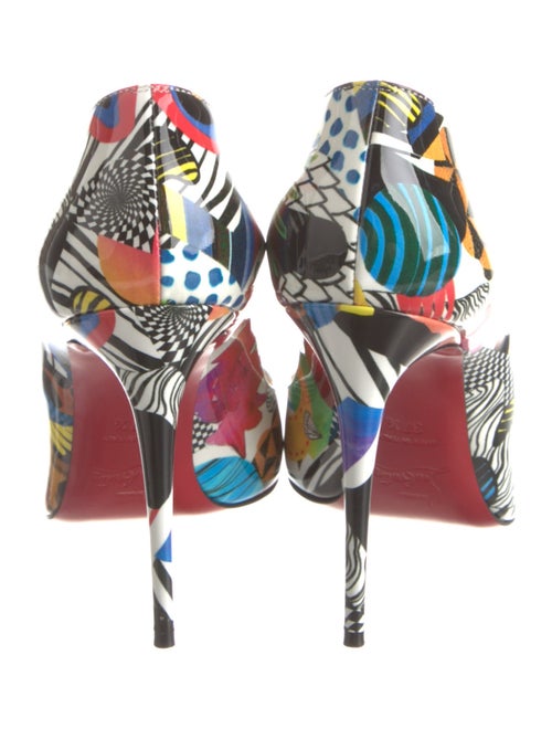 Christian Louboutin Patent Leather Printed Slingback Pumps