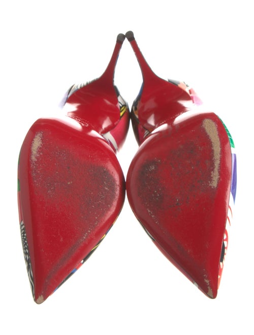 Christian Louboutin Patent Leather Printed Slingback Pumps