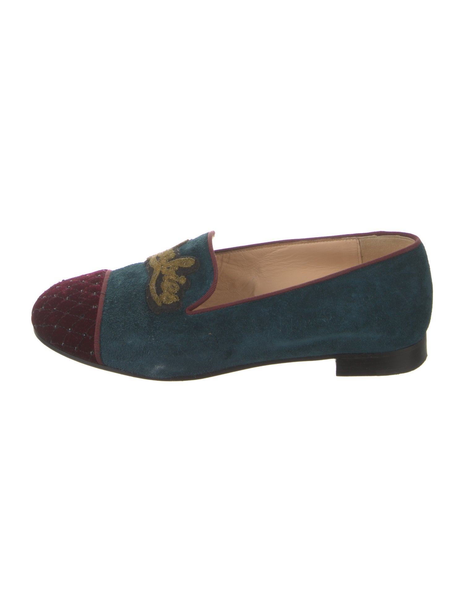 Christian Louboutin Suede Colorblock Pattern Loafers