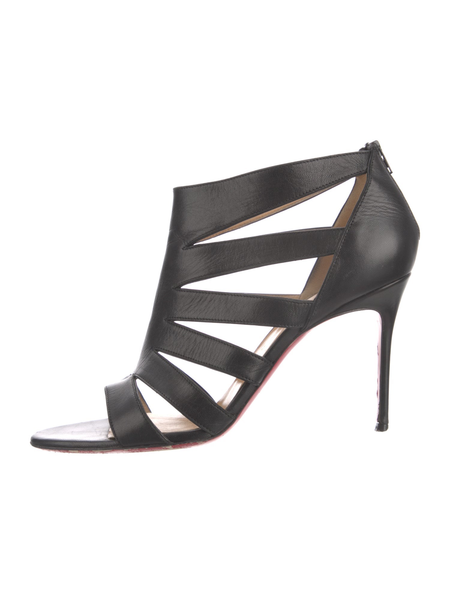 Christian Louboutin Leather Cutout Accent Gladiator Sandals