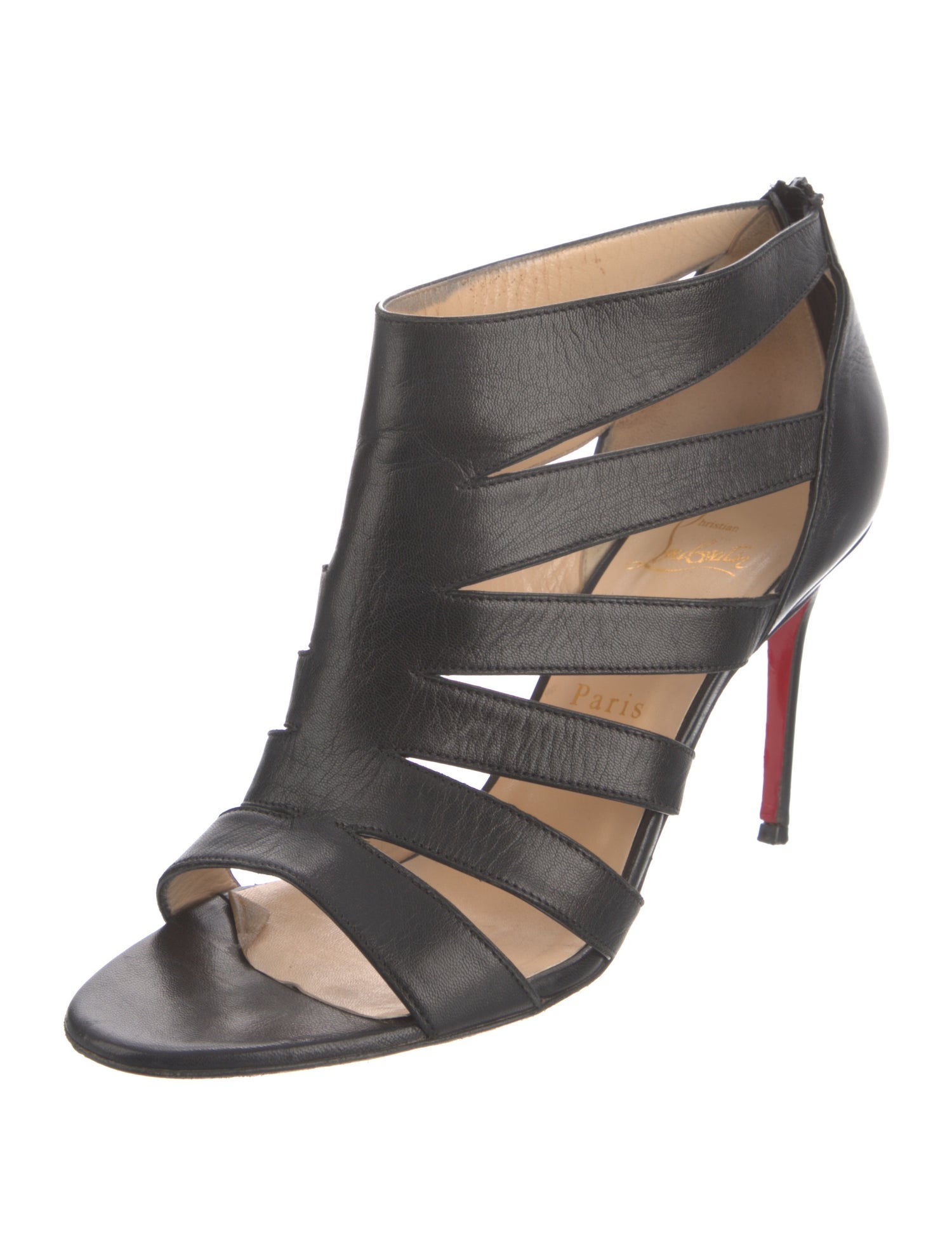 Christian Louboutin Leather Cutout Accent Gladiator Sandals