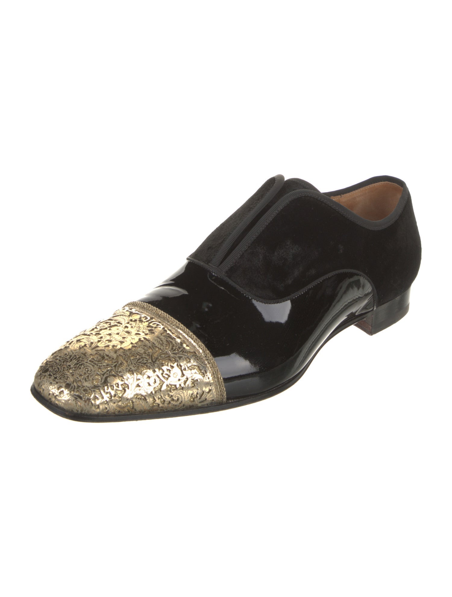 Christian Louboutin Suede Grosgrain Trim Dress Loafers