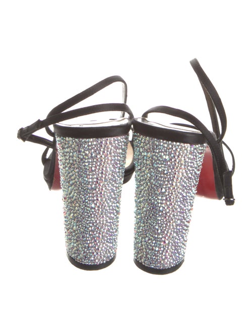 Christian Louboutin Satin Crystal Embellishments Slingback Sandals