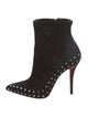 Christian Louboutin Spike Accents Suede Boots