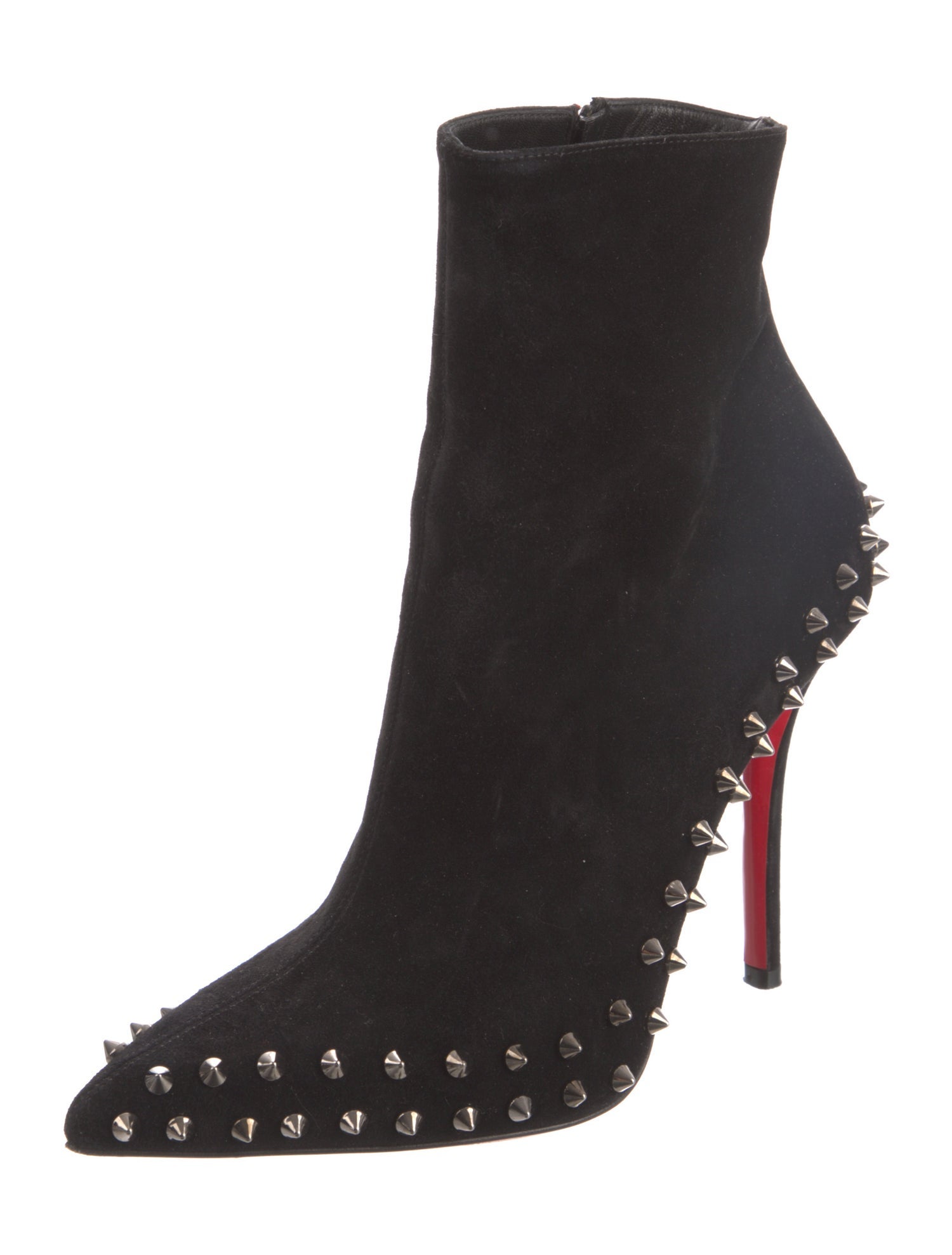 Christian Louboutin Spike Accents Suede Boots