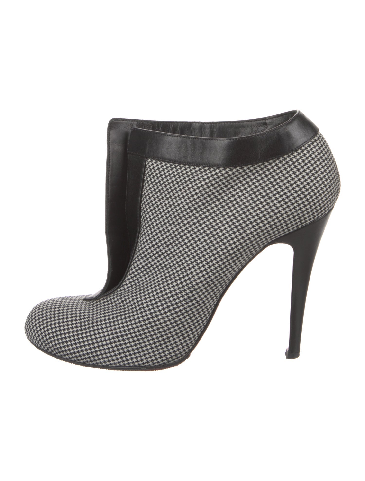 Christian Louboutin Houndstooth Print Leather Trim Embellishment Boots