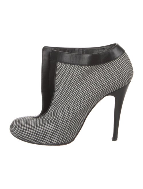 Christian Louboutin Houndstooth Print Leather Trim Embellishment Boots