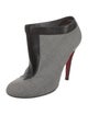 Christian Louboutin Houndstooth Print Leather Trim Embellishment Boots
