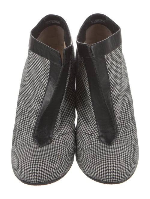 Christian Louboutin Houndstooth Print Leather Trim Embellishment Boots