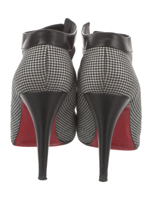 Christian Louboutin Houndstooth Print Leather Trim Embellishment Boots