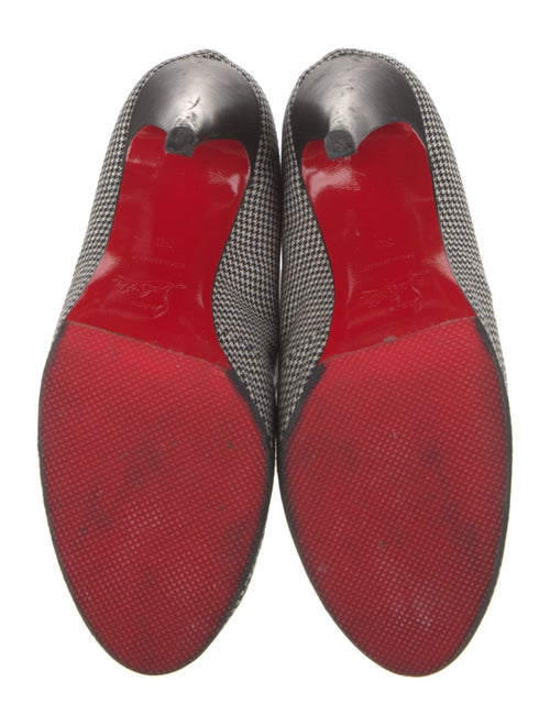 Christian Louboutin Houndstooth Print Leather Trim Embellishment Boots