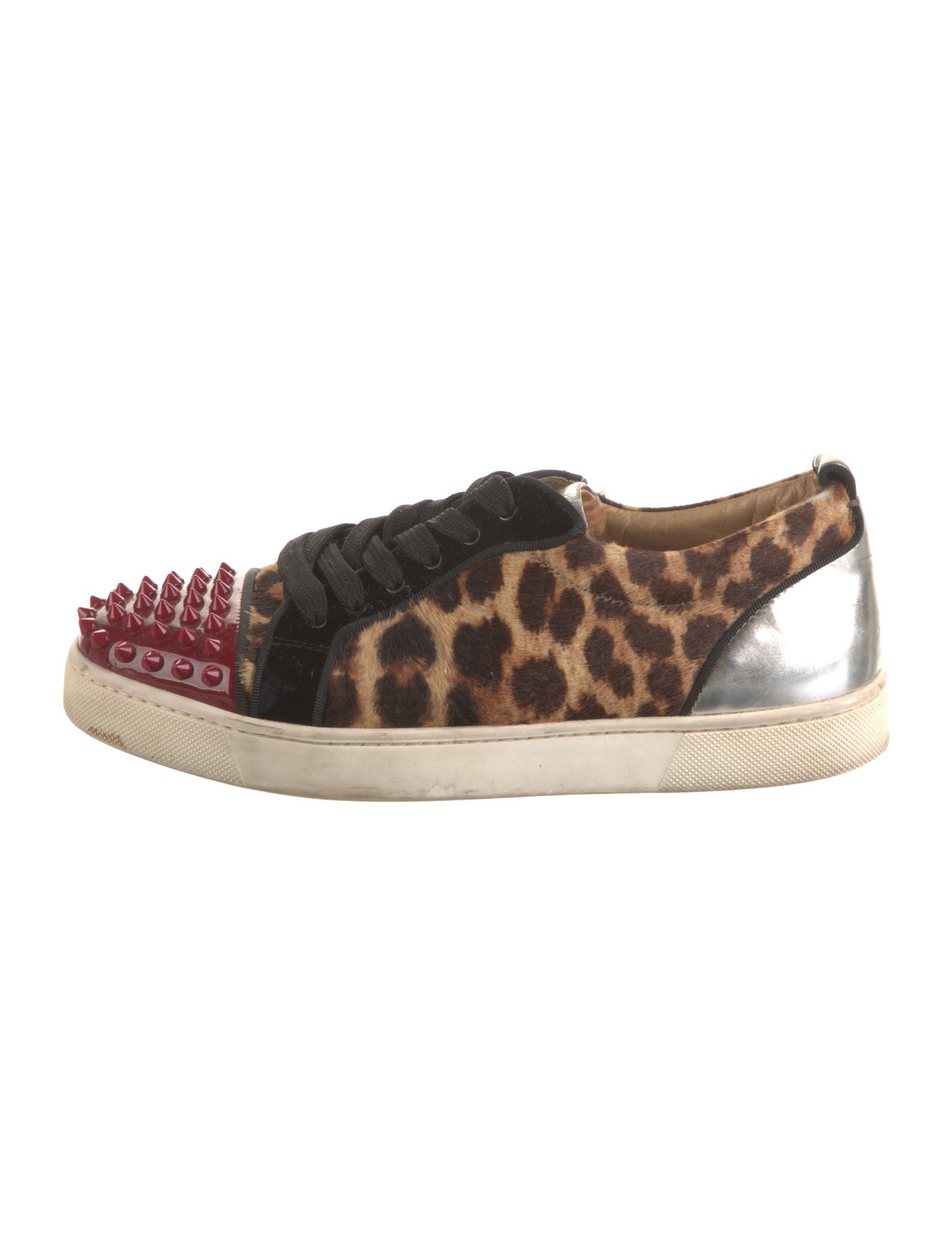 Christian Louboutin Spike Accents Ponyhair Sneakers