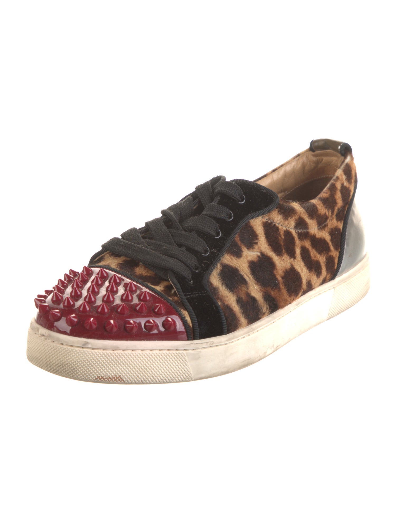 Christian Louboutin Spike Accents Ponyhair Sneakers