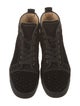 Christian Louboutin Quilted Pattern Velvet Wedge Sneakers