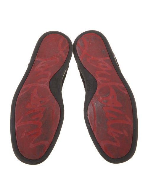 Christian Louboutin Quilted Pattern Velvet Wedge Sneakers