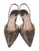 Christian Louboutin Patent Leather Animal Print Slingback Pumps