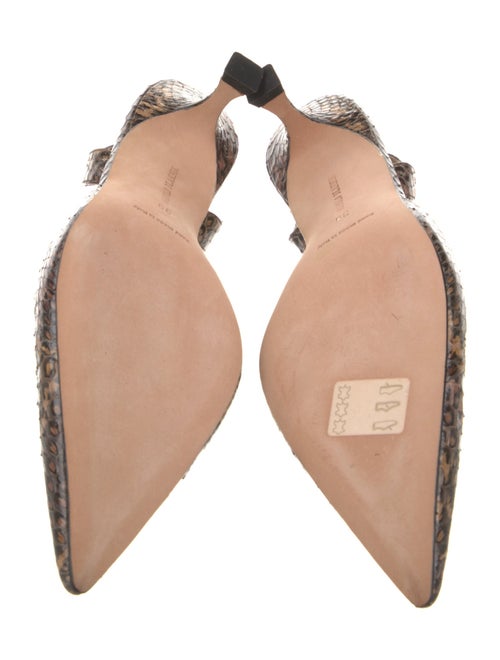 Christian Louboutin Patent Leather Animal Print Slingback Pumps