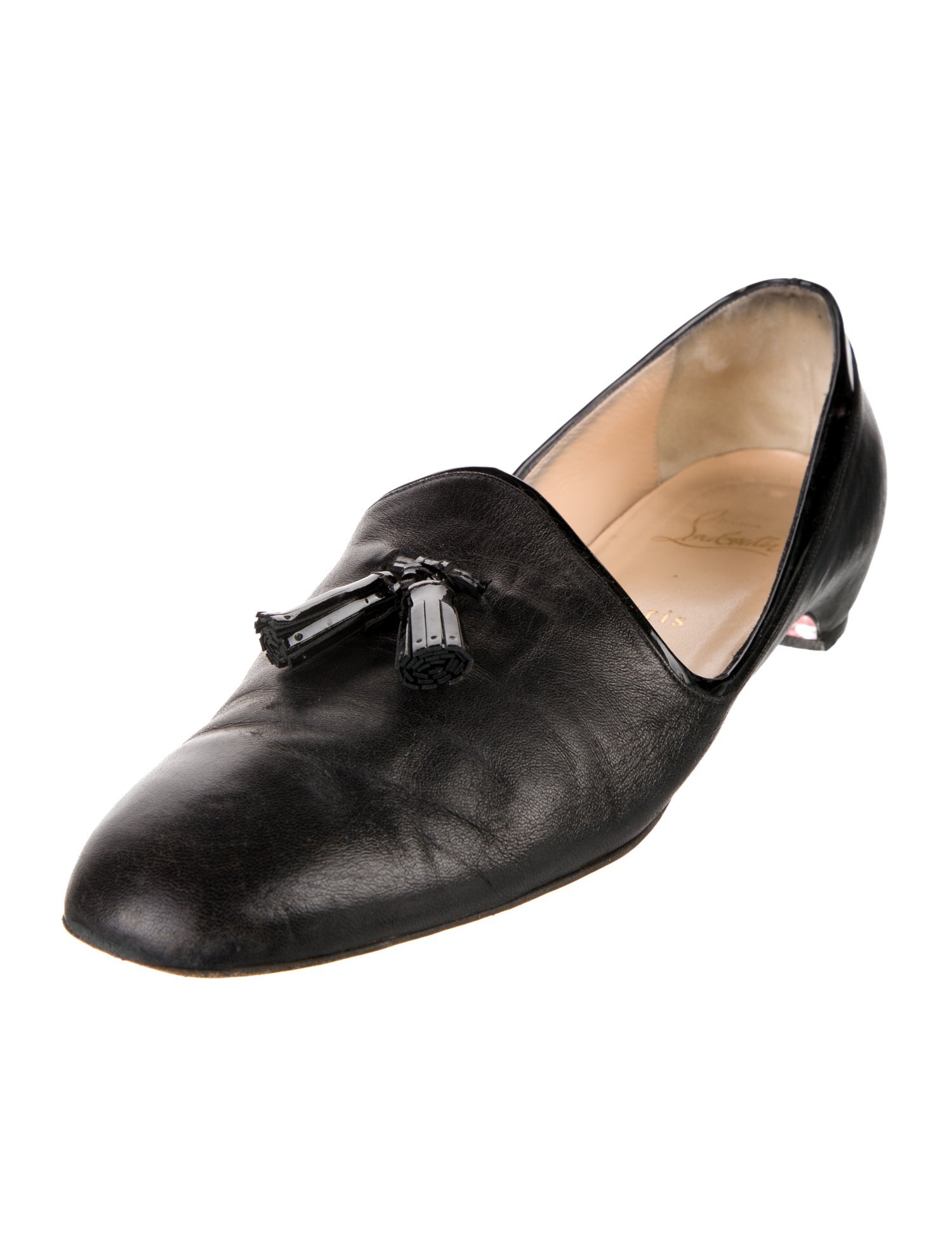 Christian Louboutin Leather Tassel Accents Loafers