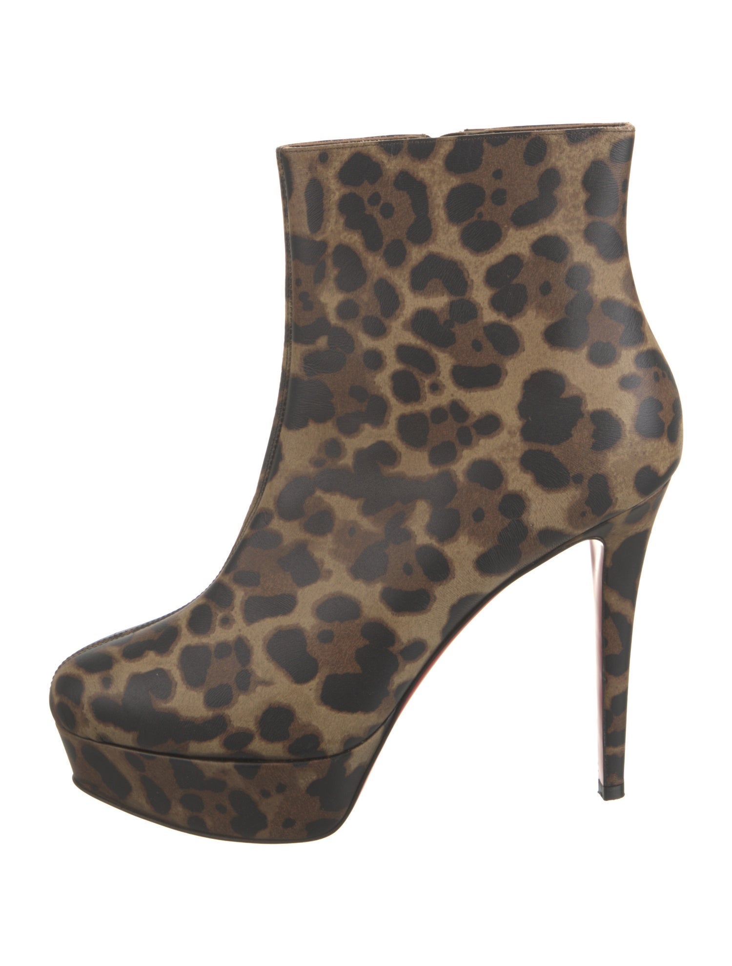 Christian Louboutin Leather Animal Print Boots