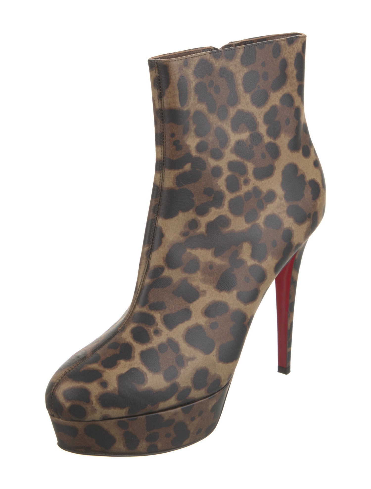 Christian Louboutin Leather Animal Print Boots