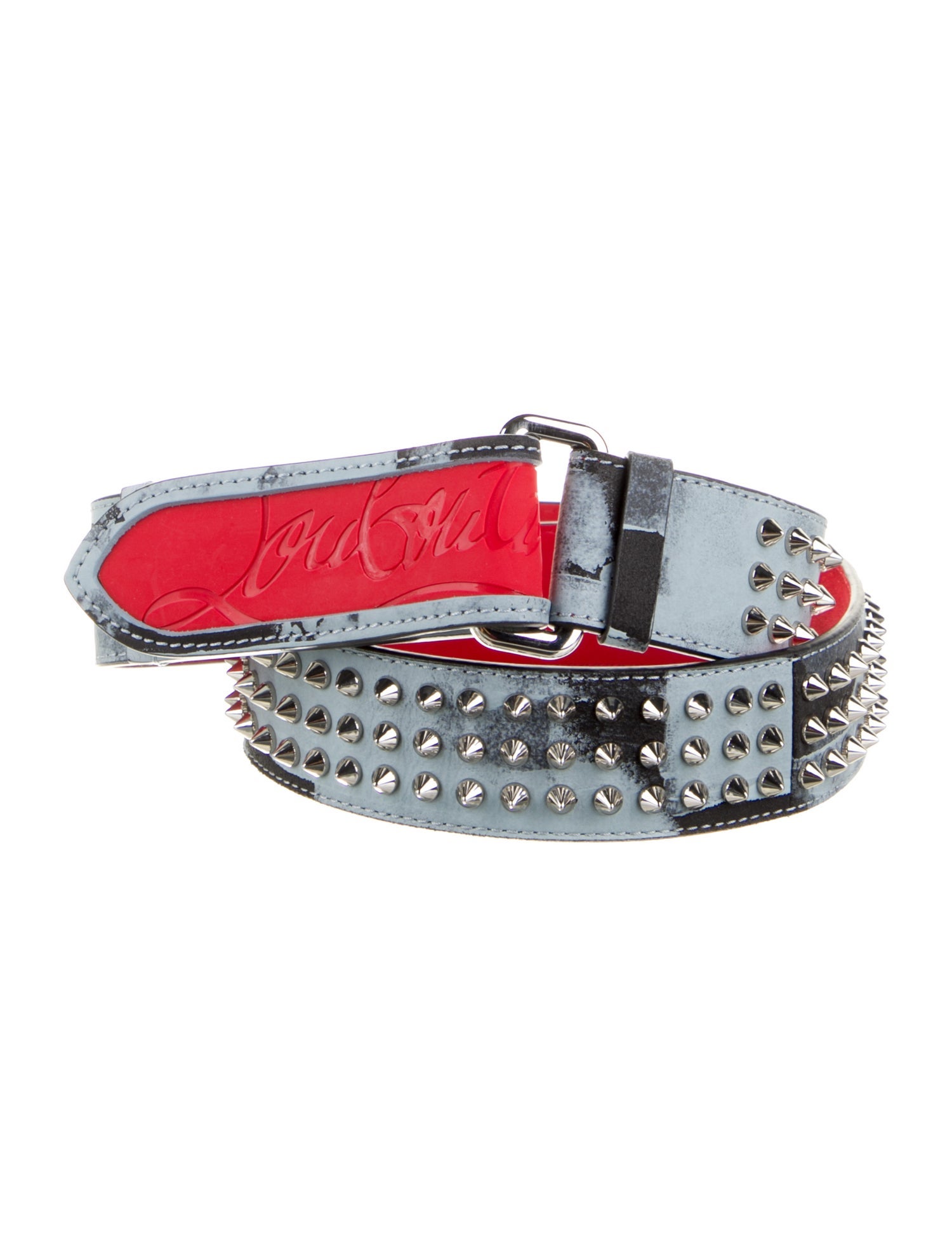 Christian Louboutin Spike Accents Leather Belt