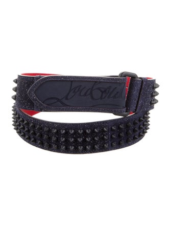 Christian Louboutin Spike Accents Glitter Waist Belt