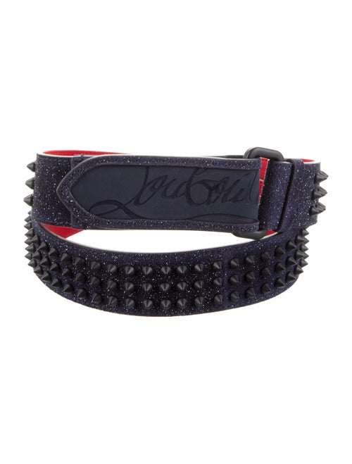 Christian Louboutin Spike Accents Glitter Waist Belt