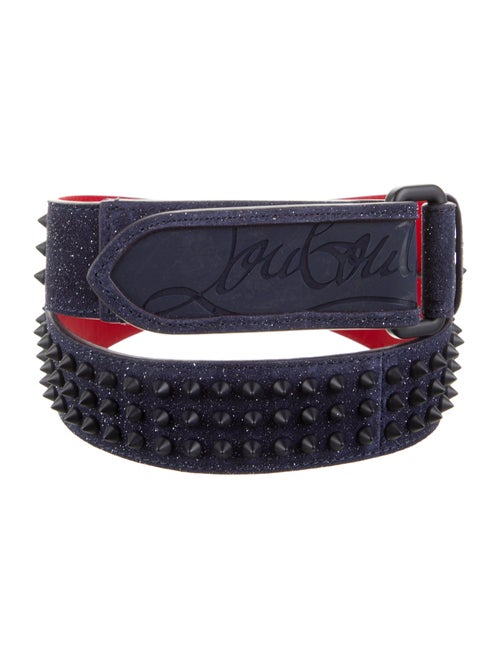 Christian Louboutin Spike Accents Glitter Waist Belt